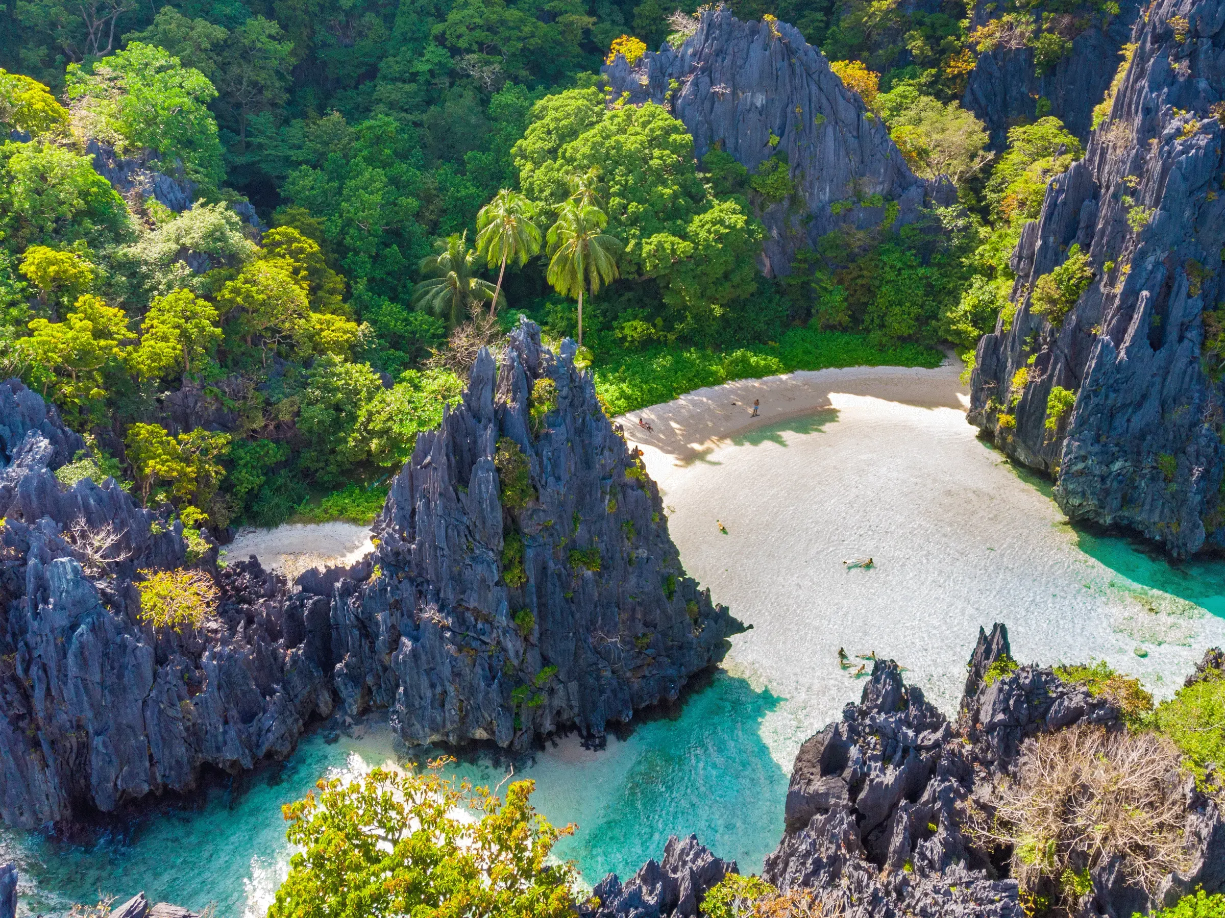 Hidden Beach in El Nido, seen from above